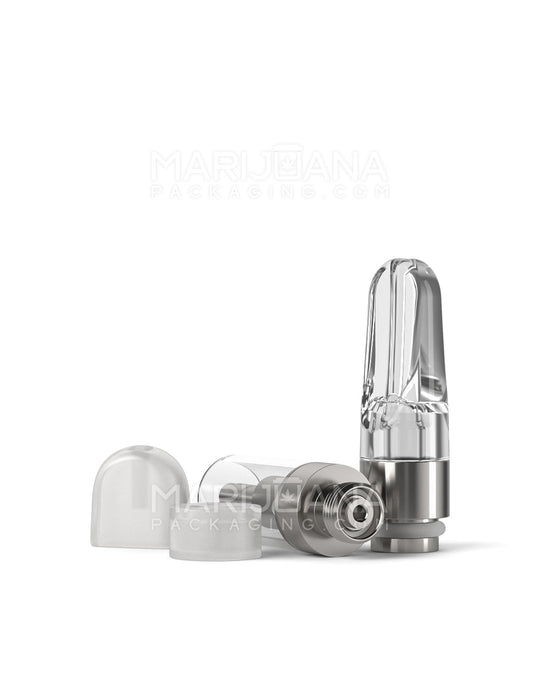 Ceramic Core Glass Vape Cartridge with Flat Clear Plastic Mouthpiece | 0.5mL - Press On - 100 Count - 5