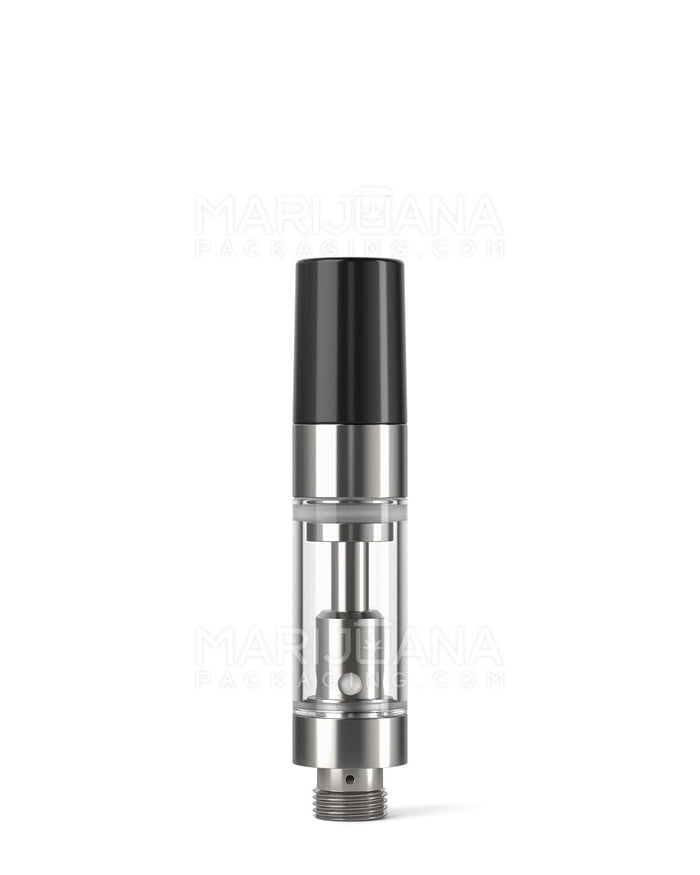 Ceramic Core Glass Vape Cartridge with Round Black Plastic Mouthpiece | 0.5mL - Press On - 100 Count Image