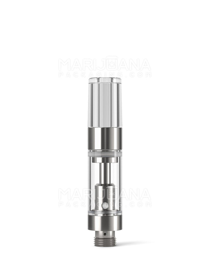 Ceramic Core Glass Vape Cartridge with Round Clear Plastic Mouthpiece | 0.5mL - Press On - 100 Count Image