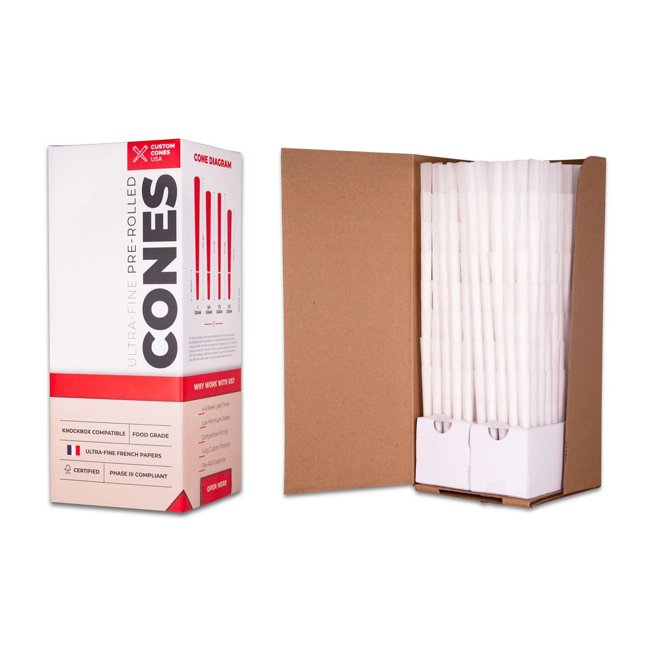 CUSTOM CONES | Classic King Size Pre - Rolled Cones w/ Filter Tip | 109mm - Bleached White Paper - 800 Count - 3