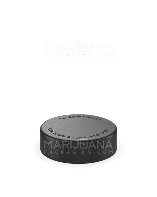 Child Resistant | Smooth Push Down & Turn Plastic Caps w/ Foam Liner | 50mm - Matte Black - 100 Count - 3