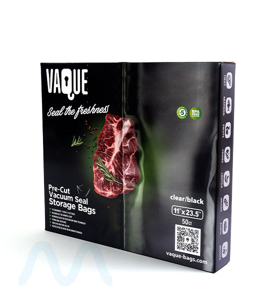 Vacuum Seal Bags | 11in x 23.5in - Clear/Black - 50 Count
