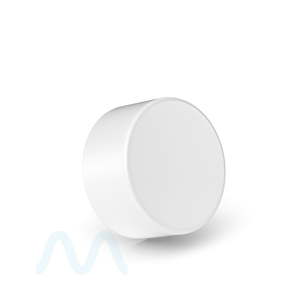 Child Resistant | Smooth Push Down & Turn Plastic Caps w/ Foil Liner | 28mm - Matte White - Sample - 1