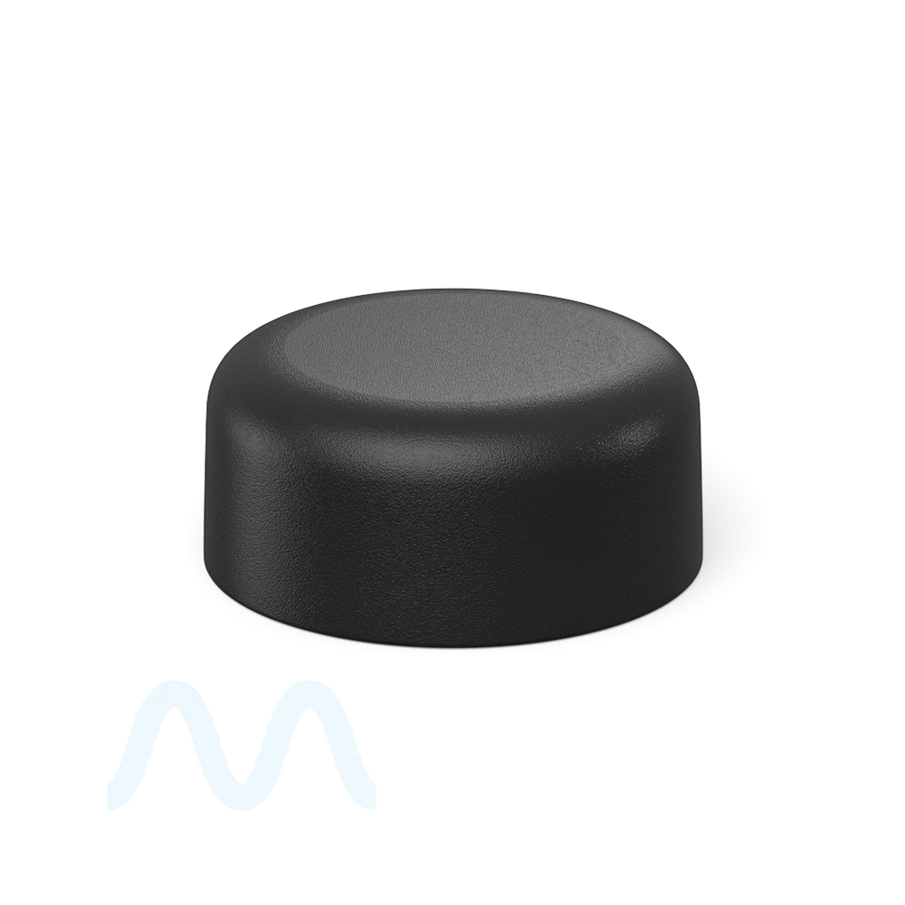Child Resistant | Domed Push Down & Turn Plastic Caps w/ Foil Liner | 38mm - Matte Black - 1920 Count