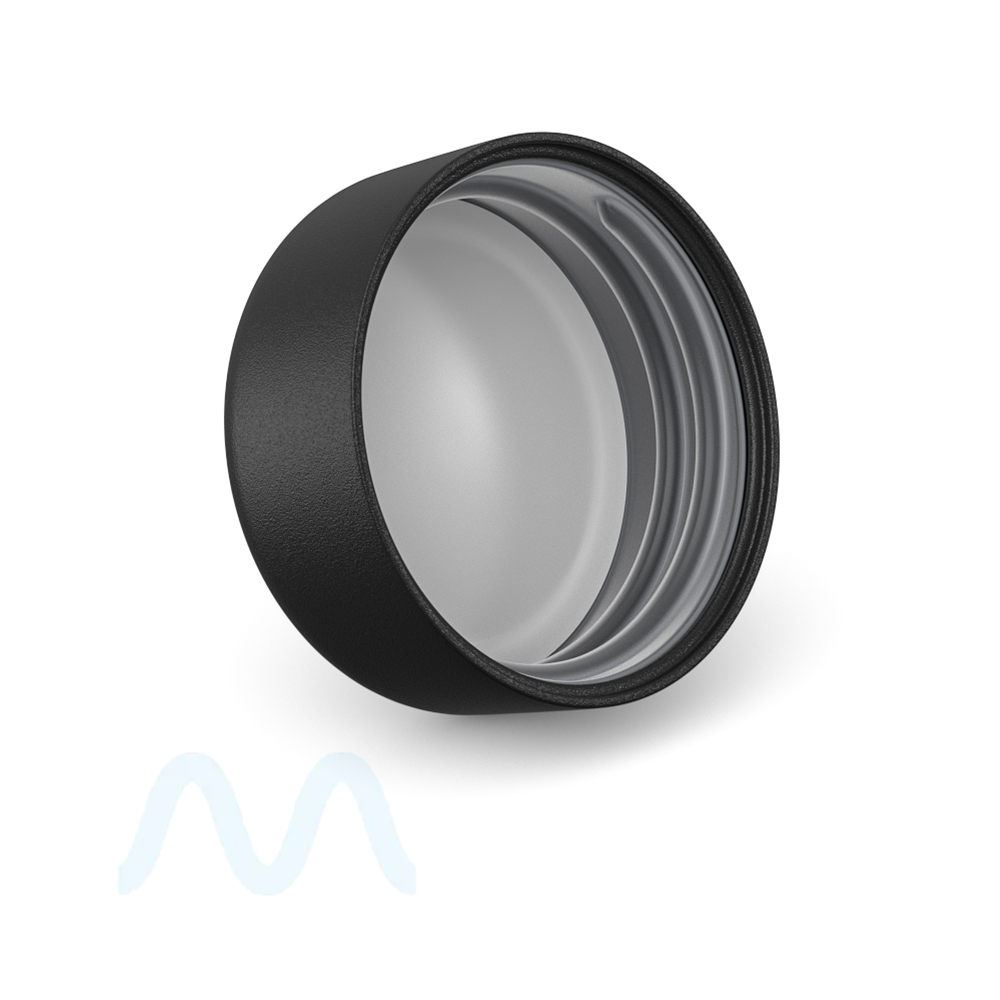 Child Resistant | Domed Push Down & Turn Plastic Caps w/ Foil Liner | 38mm - Matte Black - Sample - 1