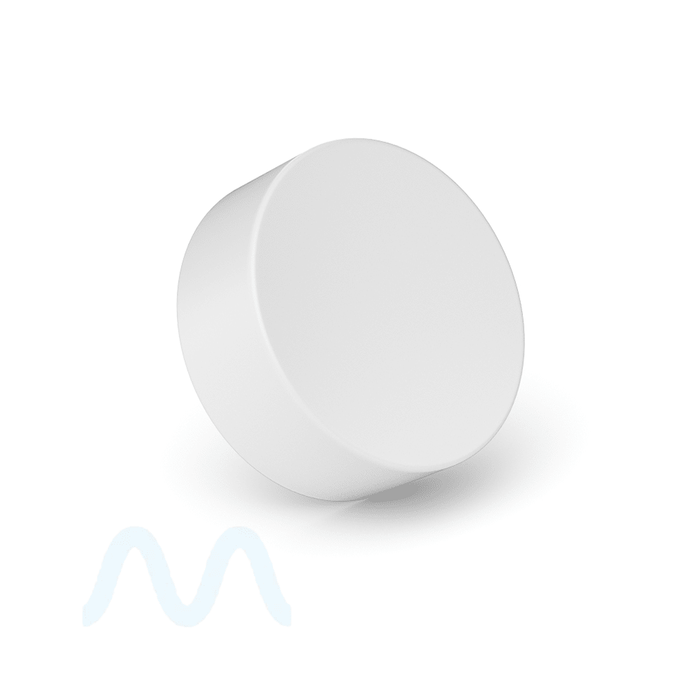 Child Resistant | Smooth Push Down & Turn Plastic Caps w/ Foil Liner | 38mm - Matte White - Sample - 1