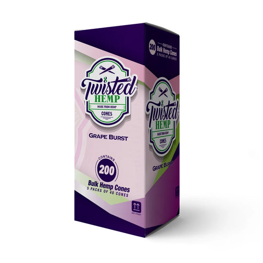 TWISTED HEMP | 'Retail Display' Leaf Wraps | 100mm - Grape Burst - 200 Count