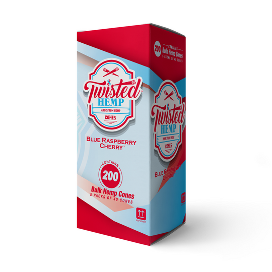 TWISTED HEMP | 'Retail Display' Leaf Wraps | 100mm - Raspberry Cherry - 200 Count