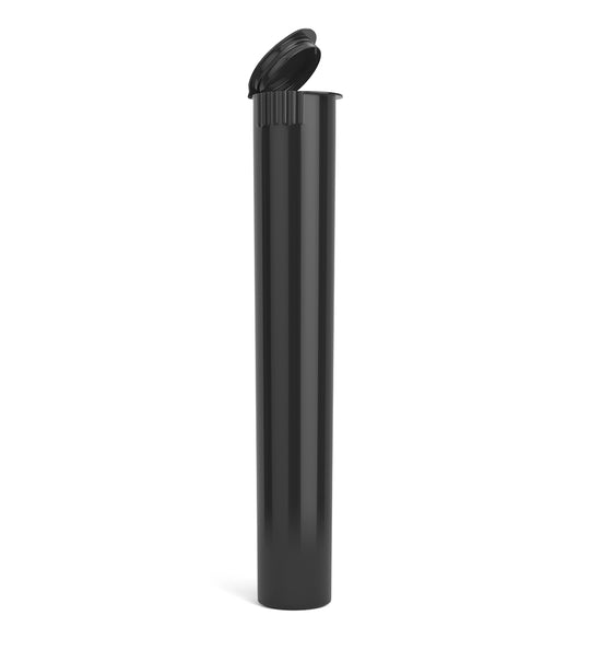 Child Resistant King Size Pop Top Opaque Plastic PCR Pre - Roll Tubes (Closed) | 116mm - Black | Sample - 1