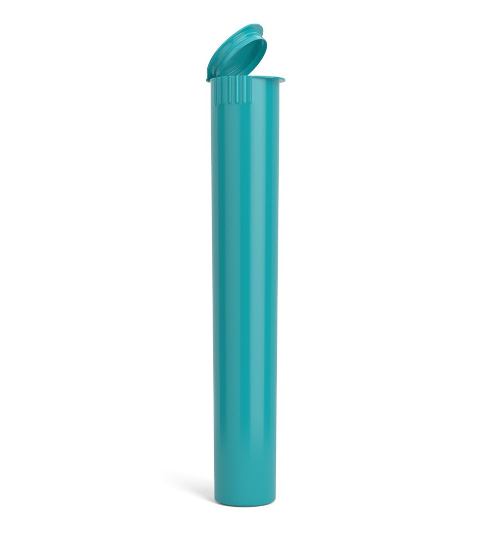 Child Resistant | King Size Pop Top Opaque Plastic Pre - Roll Tubes | 116mm - Teal - 1000 Count - 1