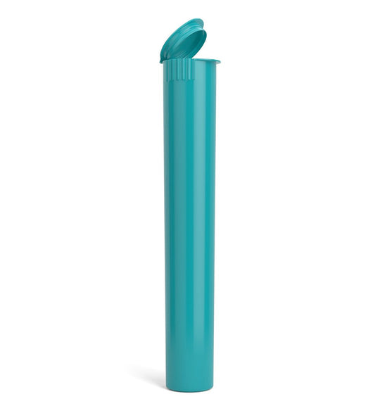 Child Resistant | King Size Pop Top Opaque Plastic Pre - Roll Tubes | 116mm - Teal - 1000 Count - 1