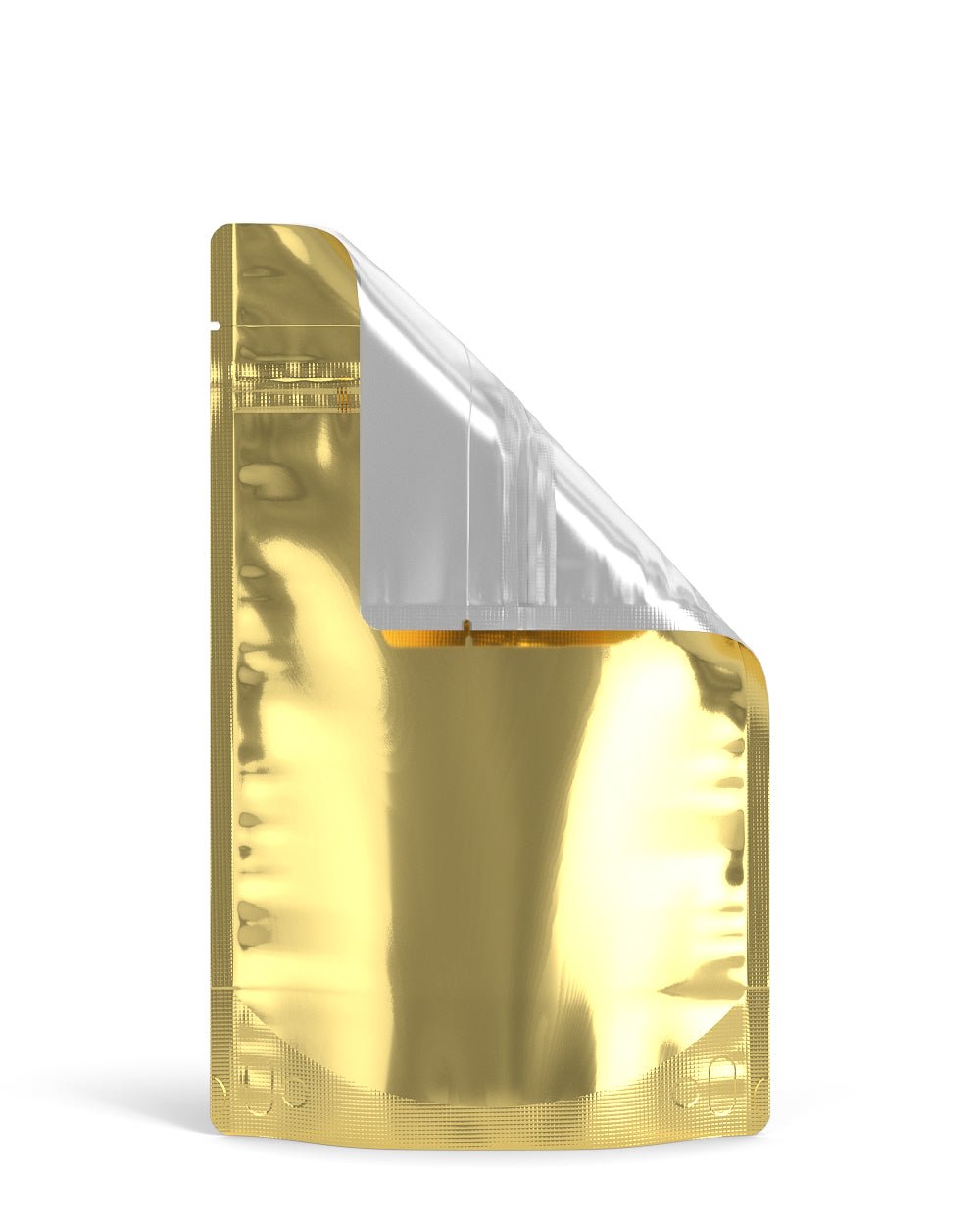 Tamper Evident | Glossy Gold Vista PCR Mylar Bag (Tear Notch) | 5in x 8.1in - 14g - 1000 Count - 5