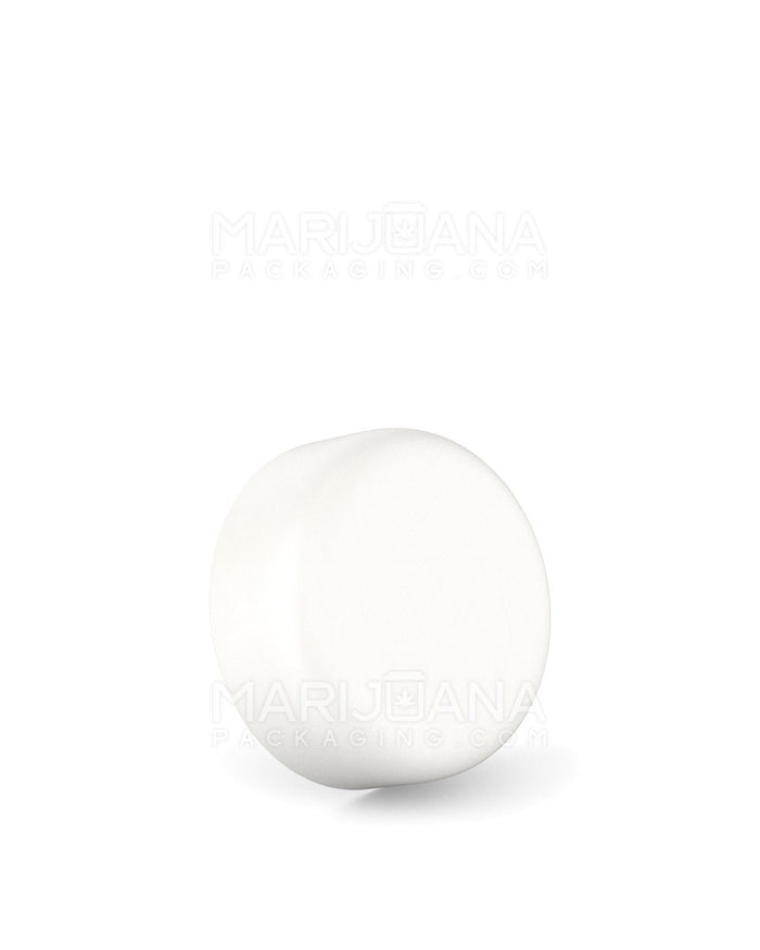 POLLEN GEAR HiLine Child Resistant Smooth Push Down & Turn Plastic Round Caps w/ 3-Layer Liner | 36mm - Matte White | Sample Image