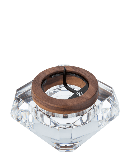 Marley Natural | Crystal Ashtray | 4in - Glass - Black Walnut - 1