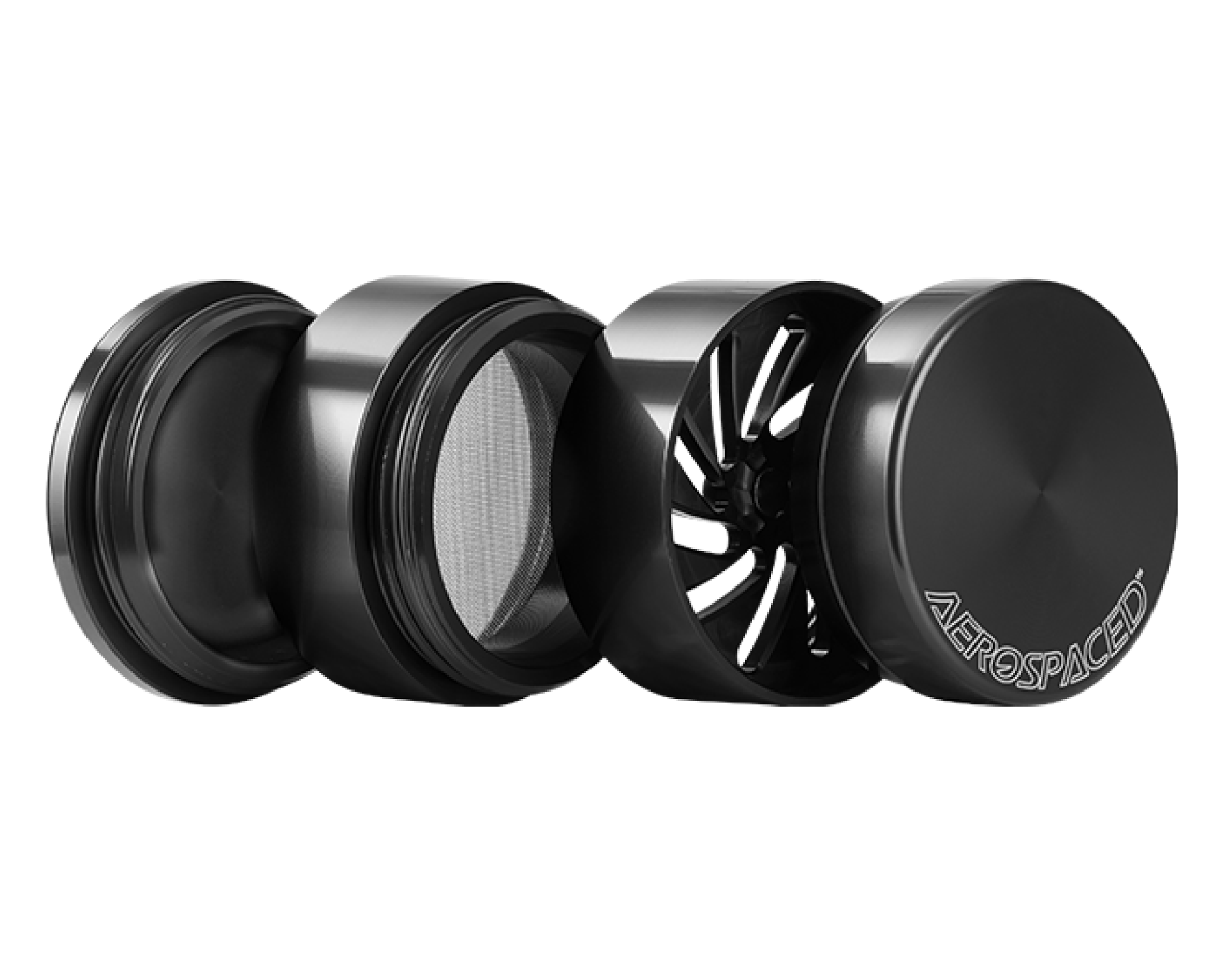 Aerospaced | Aluminum Metal Toothless Grinder | 4 Piece - 50mm - Black - 3