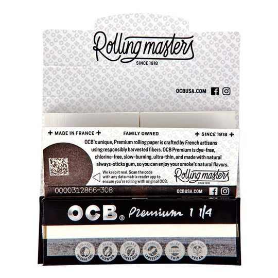 OCB | 'Retail Display' 1 1/4 Size Rolling Papers + Filter Tips | 76mm - Premium - 24 Count - 5