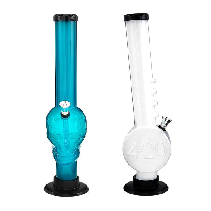 Straight Neck Acrylic Egg Water Pipe | 12in Tall - Grommet Bowl - Assorted Image