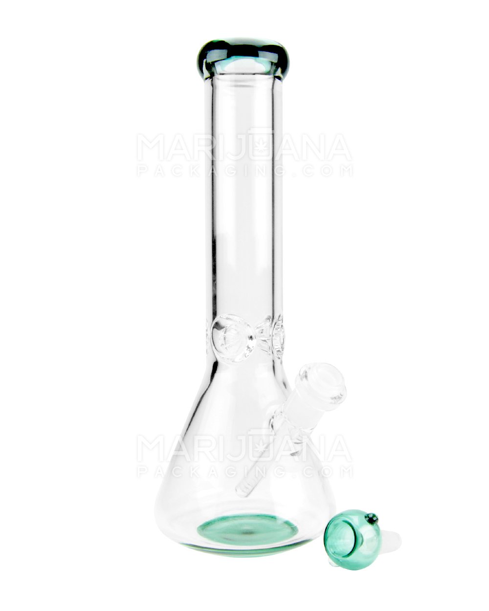 12" Jade Green 7mm Thick Water Pipe Beaker 14mm - 2