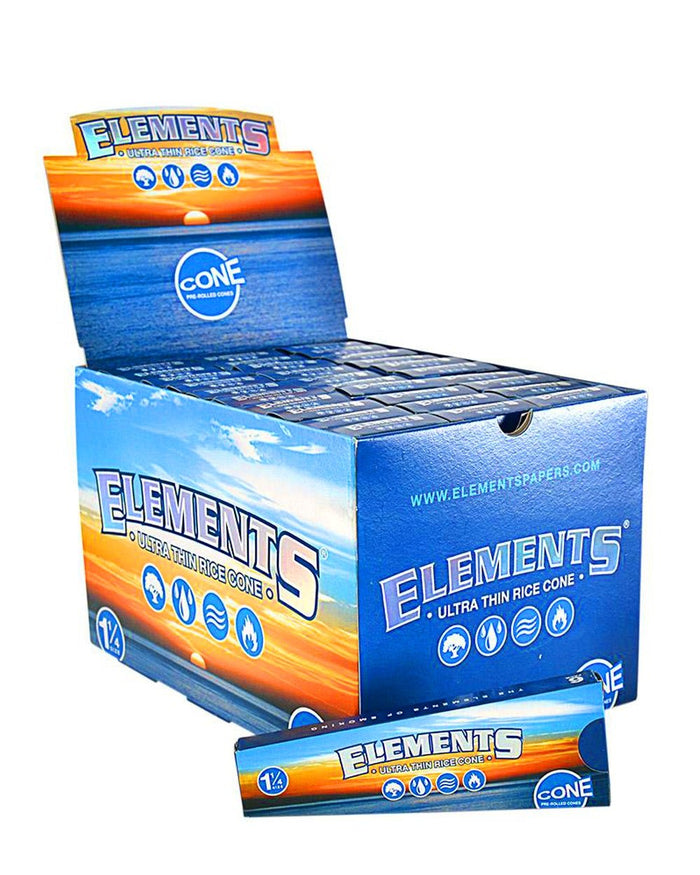 ELEMENTS | 'Retail Display' Ultra Thin Pre-Rolled Rice Cones | 84mm - Rice Paper - 180 Count Image