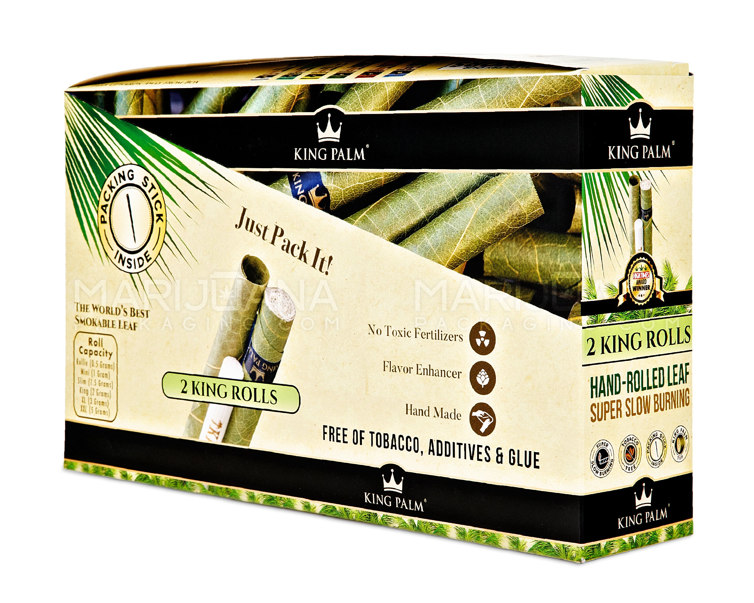 KING PALM | 'Retail Display' 2G King Natural Leaf Blunt Wraps | 105mm - Super Slow Burning - 24 Count - 2