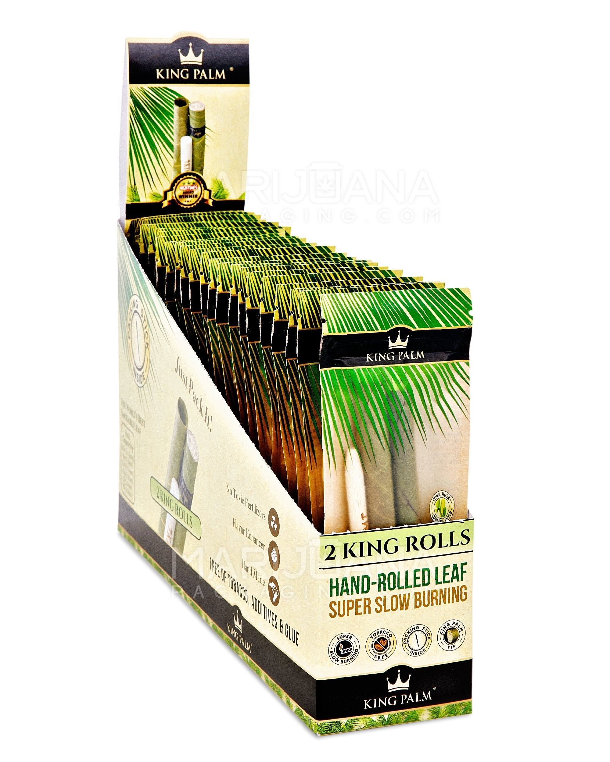 KING PALM | 'Retail Display' 2G King Natural Leaf Blunt Wraps | 105mm - Super Slow Burning - 24 Count - 1