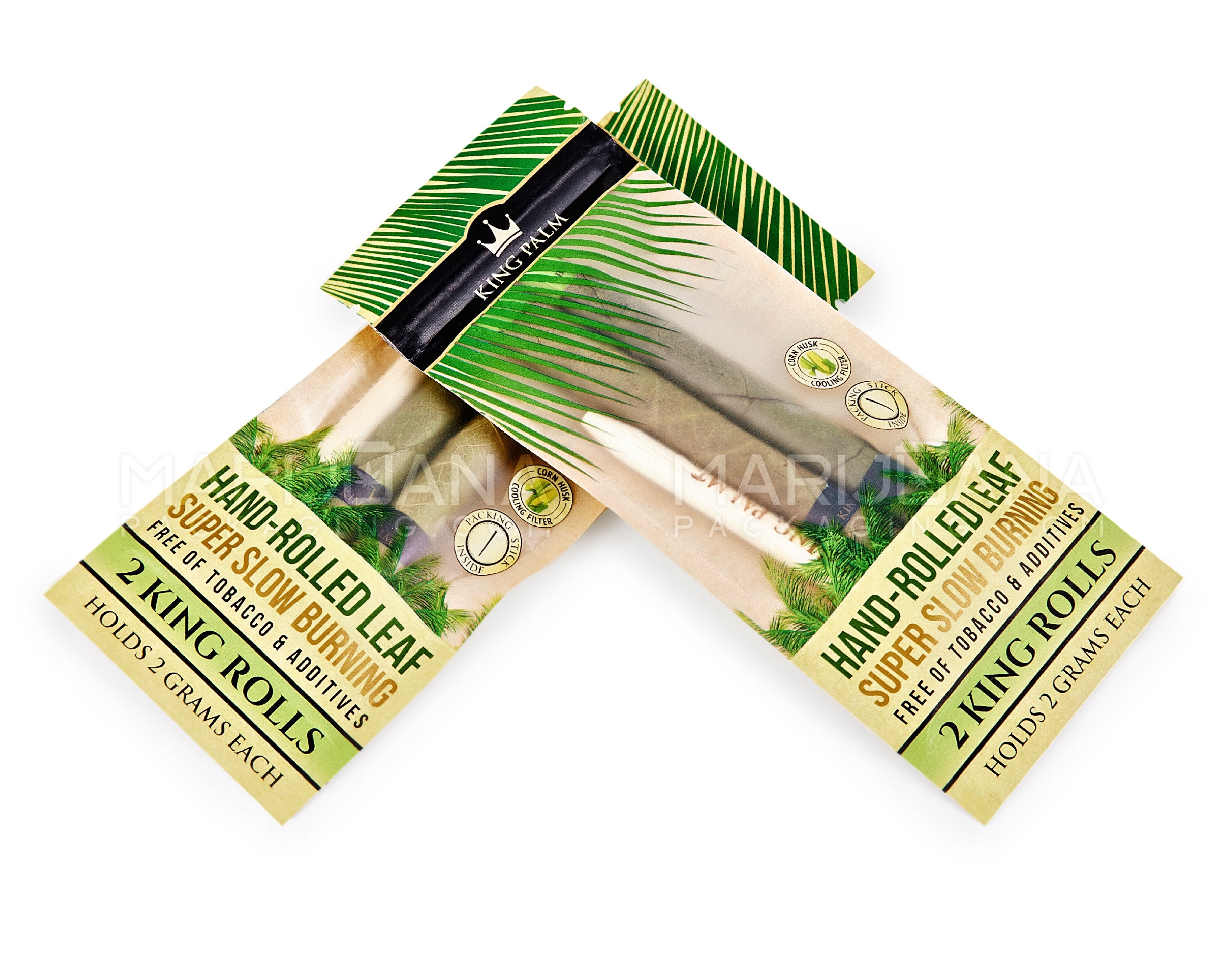 KING PALM | 'Retail Display' 2G King Natural Leaf Blunt Wraps | 105mm - Super Slow Burning - 24 Count - 3