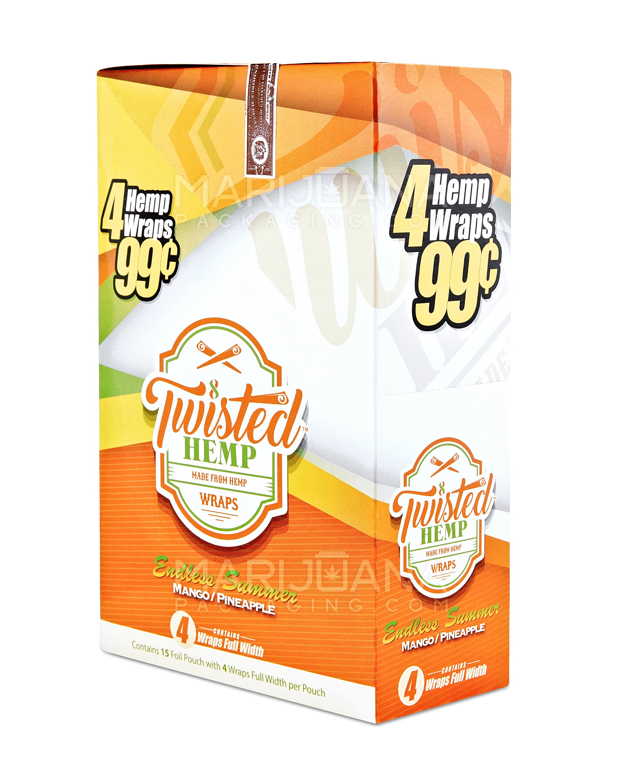 TWISTED HEMP | 'Retail Display' Blunt Wraps | 100mm - Endless Summer - 15 Count - 1