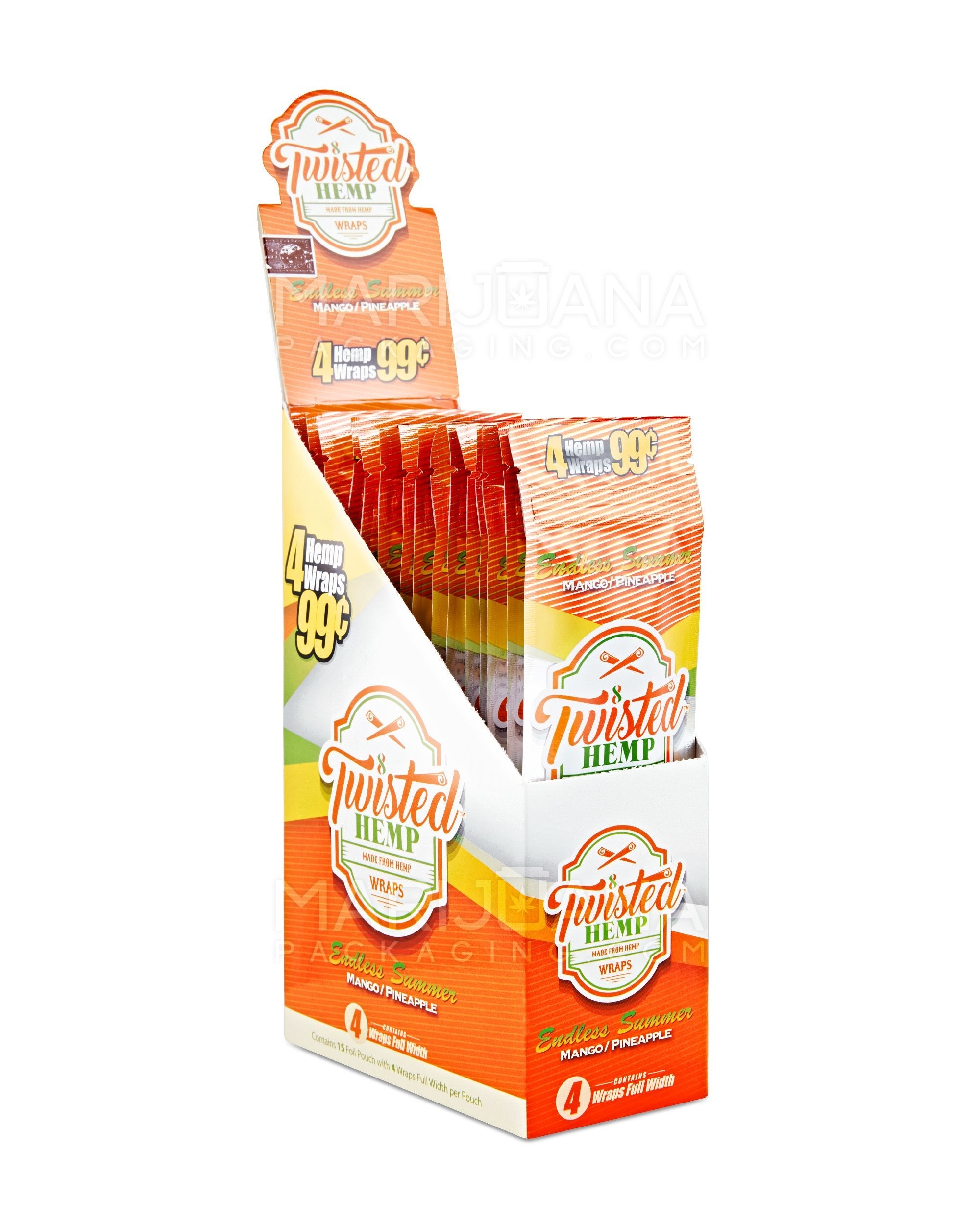 TWISTED HEMP | 'Retail Display' Blunt Wraps | 100mm - Endless Summer - 15 Count - 1