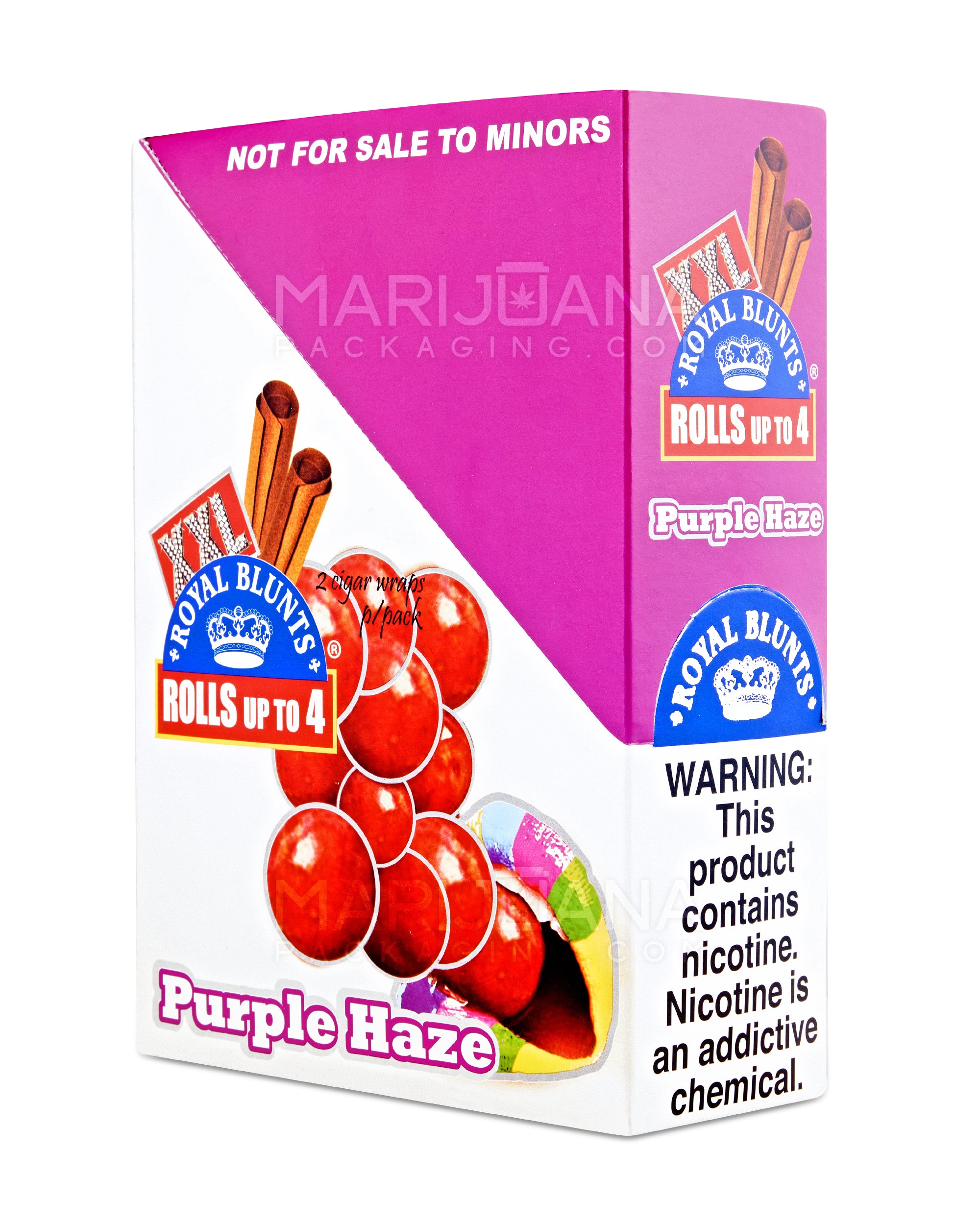 ROYAL BLUNTS | 'Retail Display' XXL Hemp Wraps | 100mm - Purple Grape - 25 Count - 2