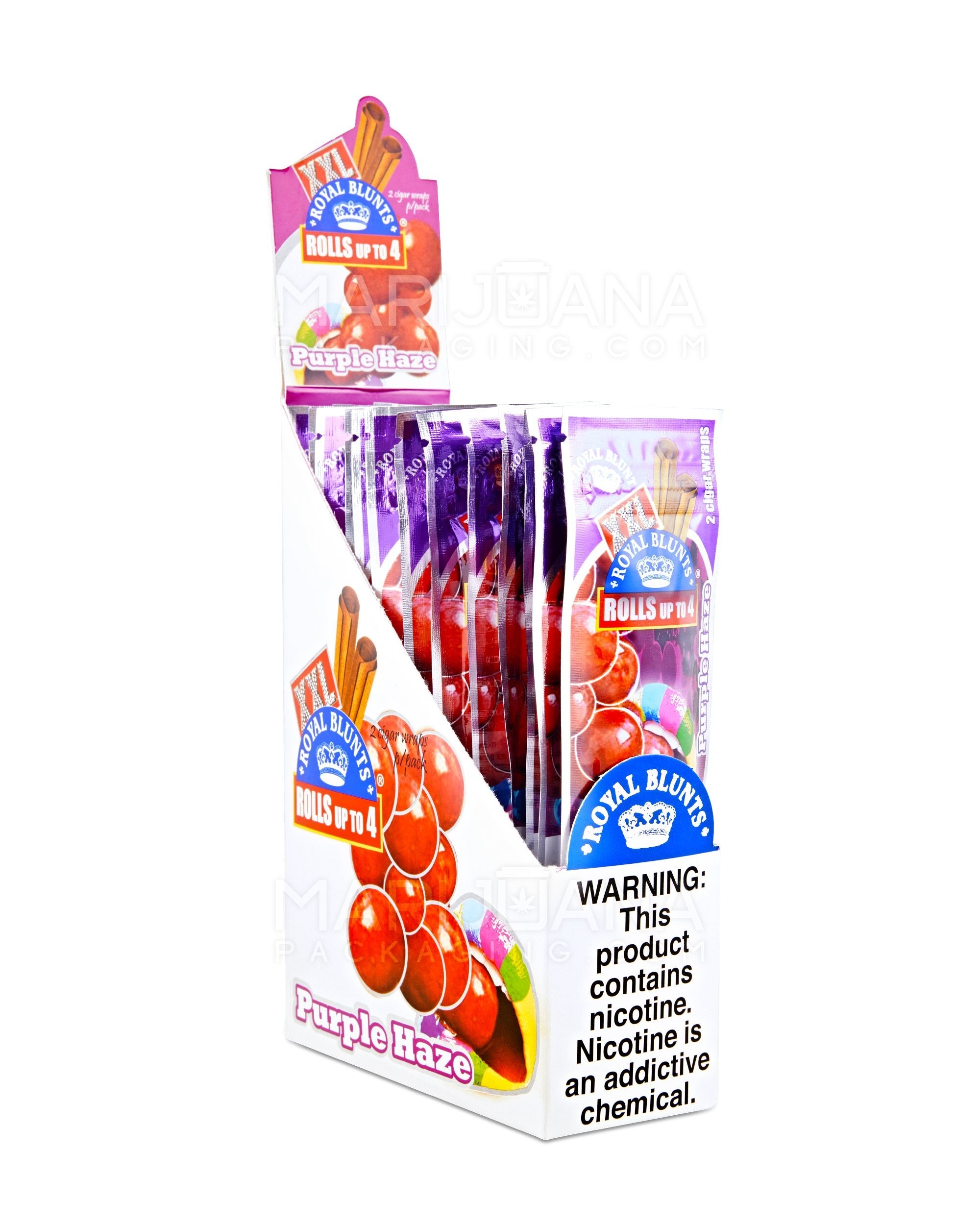 ROYAL BLUNTS | 'Retail Display' XXL Hemp Wraps | 100mm - Purple Grape - 25 Count - 1