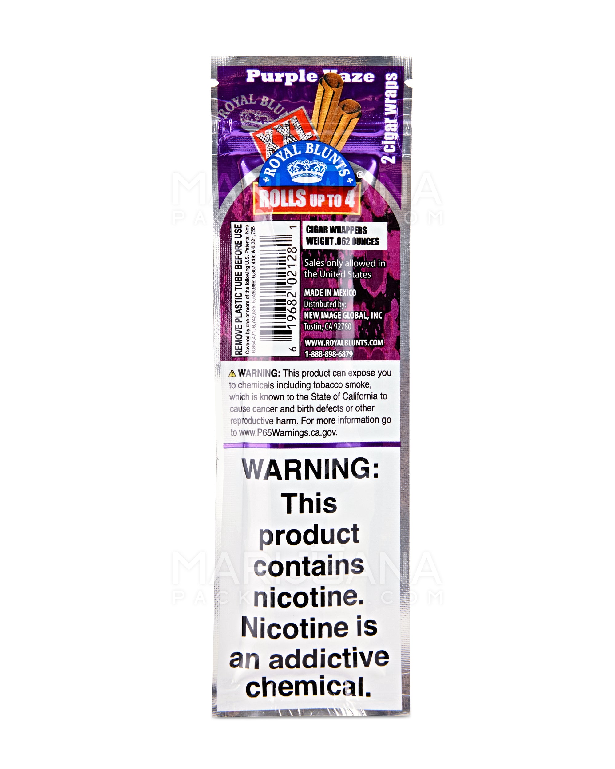 ROYAL BLUNTS | 'Retail Display' XXL Hemp Wraps | 100mm - Purple Grape - 25 Count - 4