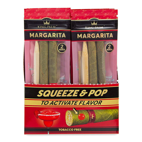 KING PALM | 'Retail Display' Natural Leaf Mini Rolls Blunt Wraps | 85mm - Margarita - 20 Count - 2