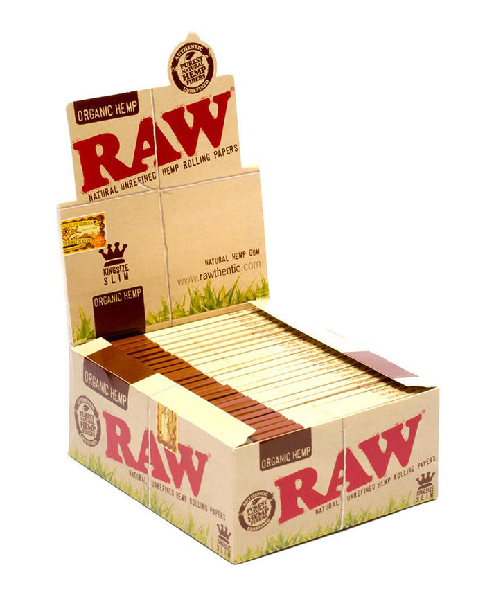 RAW | 'Retail Display' King Size Slim Rolling Papers | 110mm - Organic Hemp - 50 Count Image