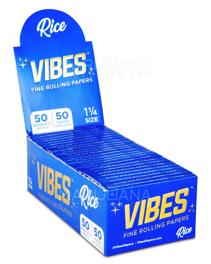 VIBES | 'Retail Display' 1 1/4 Size Size Rolling Papers | 84mm - White Paper - 50 Count Image