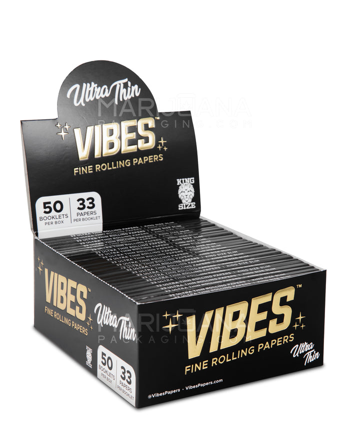 VIBES | 'Retail Display' King Size Rolling Papers | 109mm - Unbleached Paper - 50 Count Image