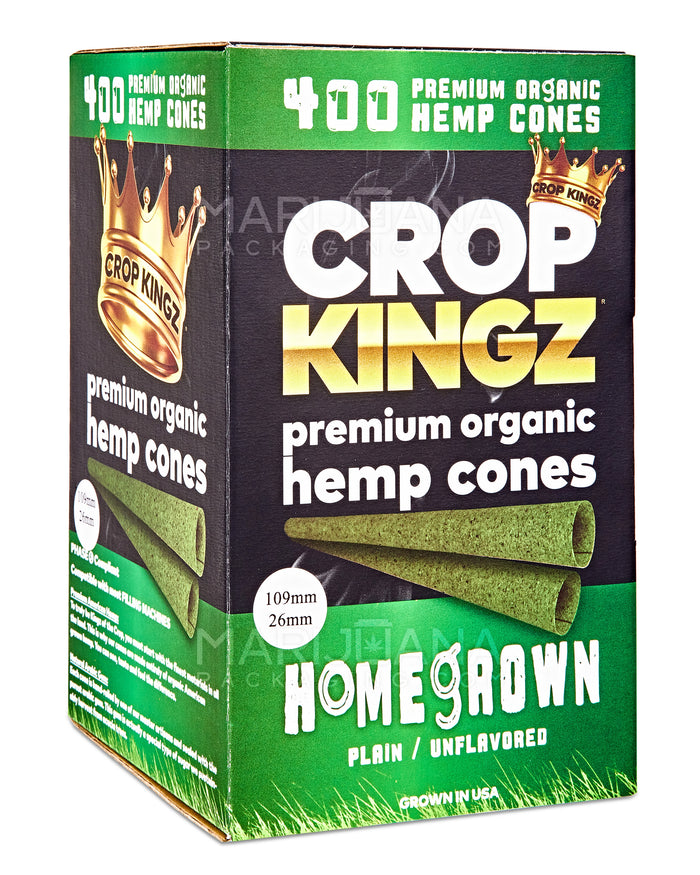 CROP KINGZ | King Size Premium Organic Hemp Cones | 109mm - Hemp Paper - 400 Count Image