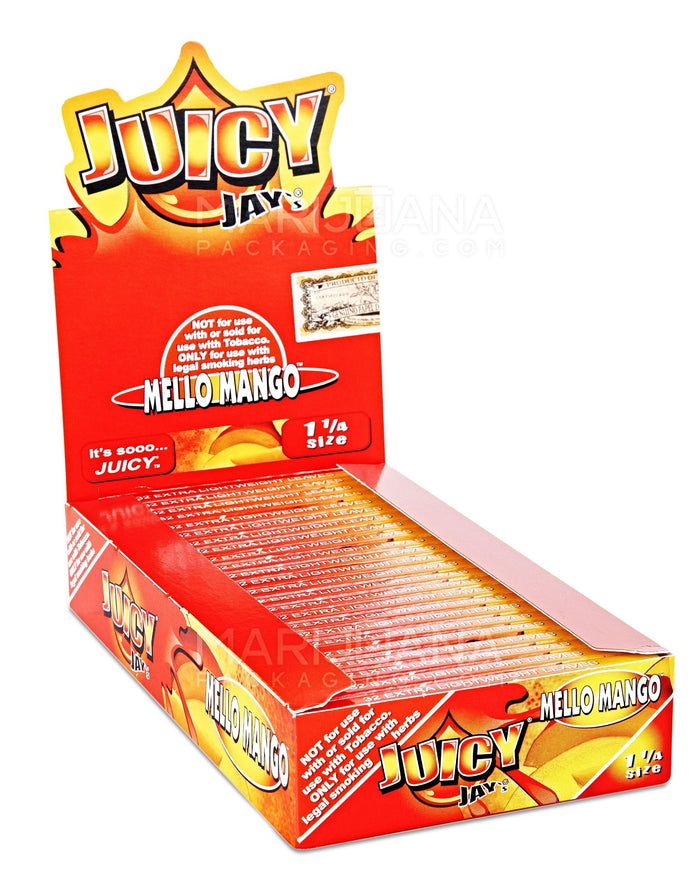 JUICY JAY'S | 'Retail Display' 1 1/4 Size Hemp Rolling Papers | 76mm - Mello Mango - 24 Count Image