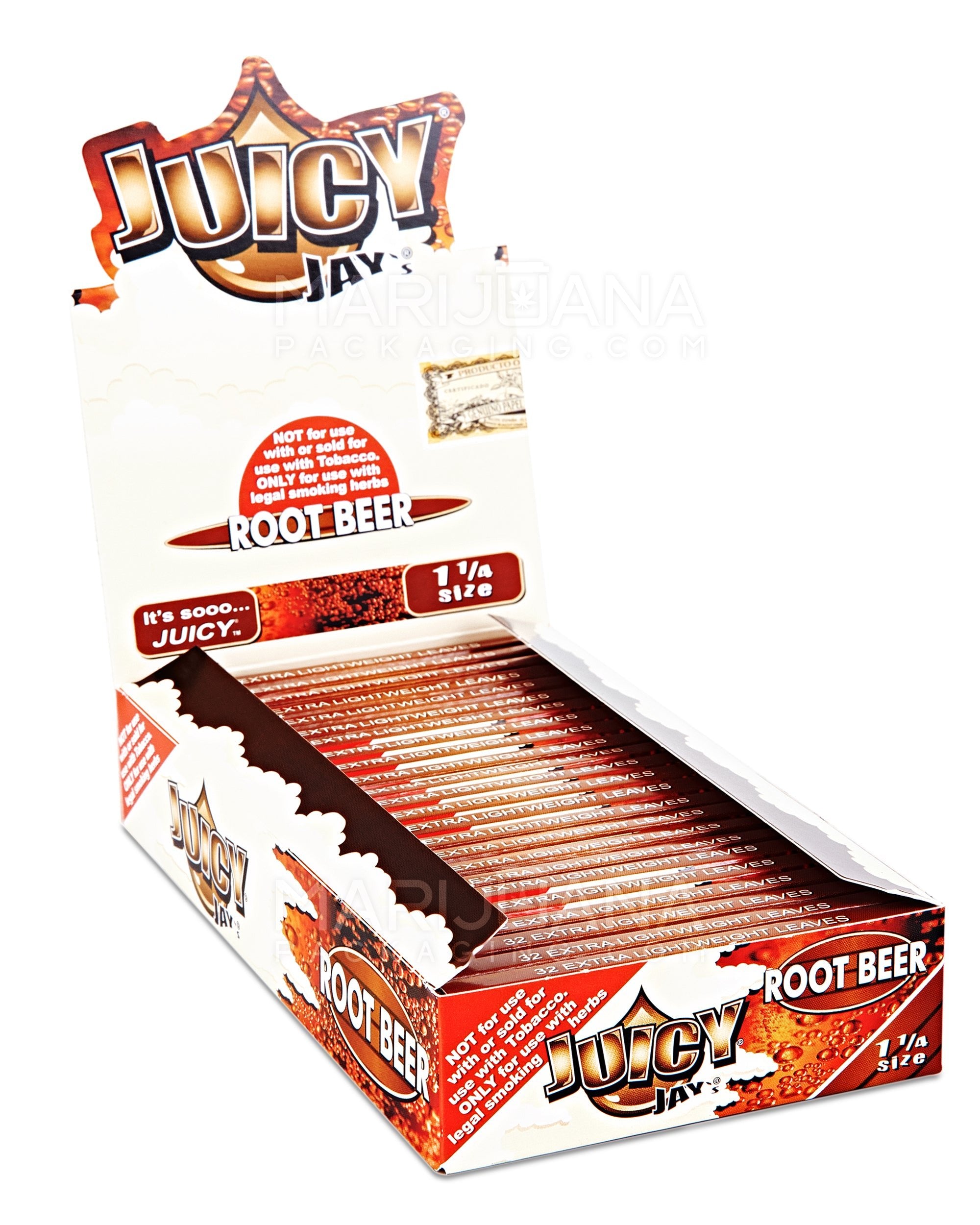 JUICY JAY'S | 'Retail Display' 1 1/4 Size Hemp Rolling Papers | 76mm - Root Beer - 24 Count - 1