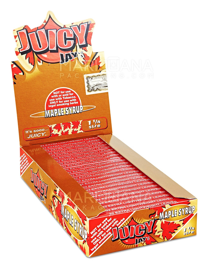 JUICY JAY'S | 'Retail Display' 1 1/4 Size Hemp Rolling Papers | 76mm - Maple Syrup - 24 Count Image