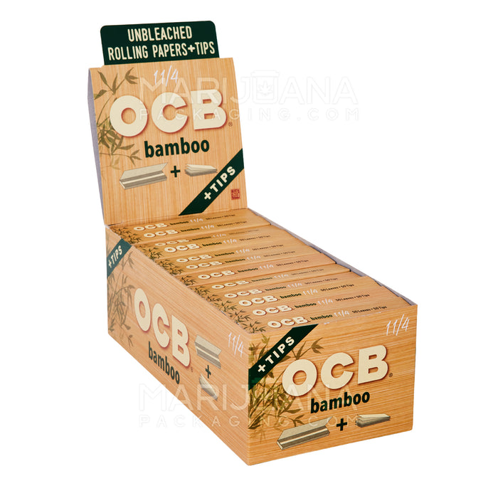 OCB | 'Retail Display' 1 1/4 Size Rolling Papers + Filter Tips | 76mm - Bamboo - 24 Count Image