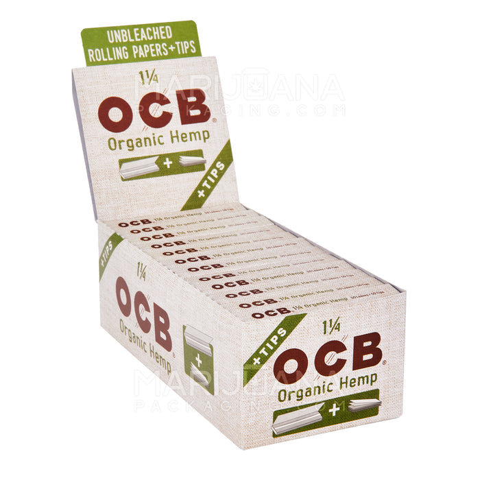 OCB | 'Retail Display' 1 1/4 Size Rolling Papers + Filter Tips | 76mm - Organic Hemp - 24 Count Image