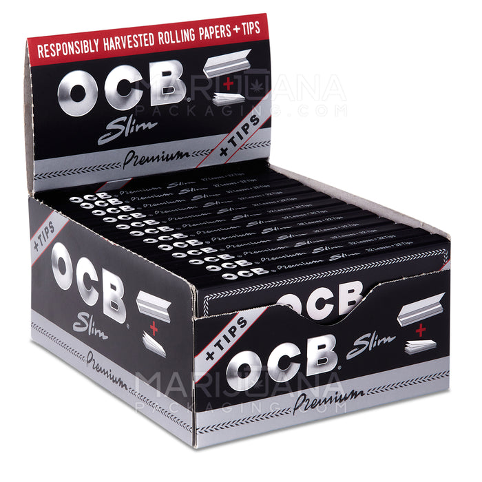 OCB | 'Retail Display' Slim Rolling Papers + Filter Tips | 109mm - Premium - 24 Count Image