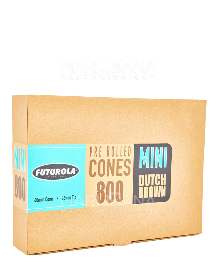 FUTUROLA | Mini Size Pre-Rolled Cones | 60mm - Dutch Brown Paper - 800 Count Image