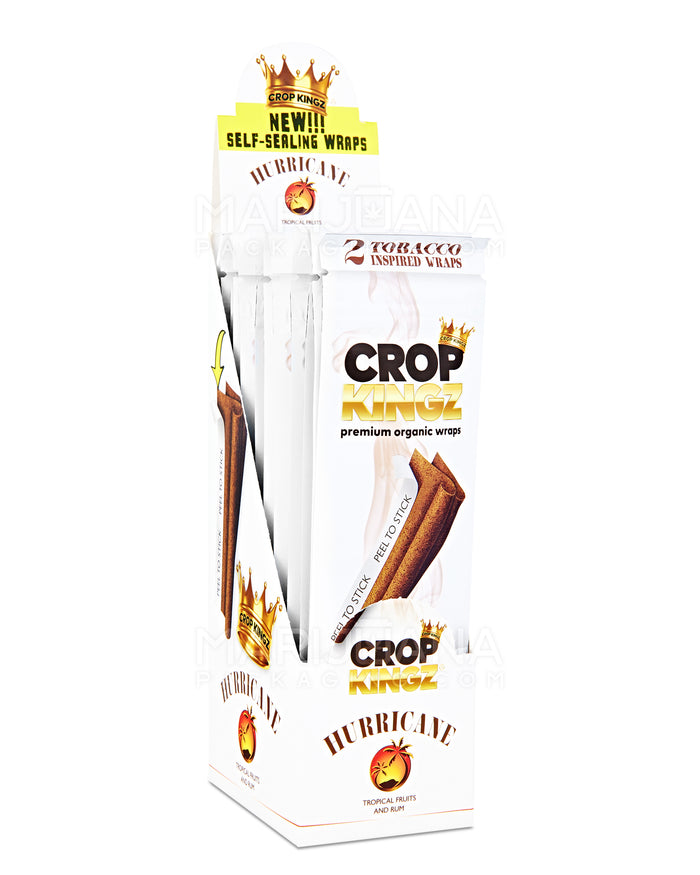 CROP KINGZ | 'Retail Display' Organic Hemp Blunt Wraps | Self Sealing - Hurricane - 15 Count Image