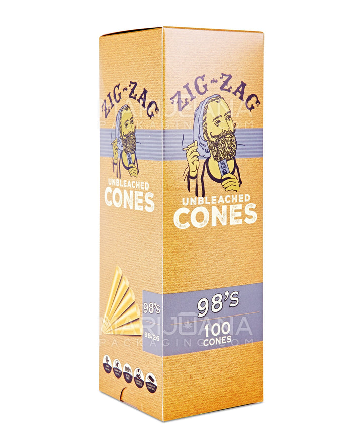 ZIG ZAG | 98 Size Pre-Rolled Cones | 98mm - Unbleached Paper - 100 Count Image