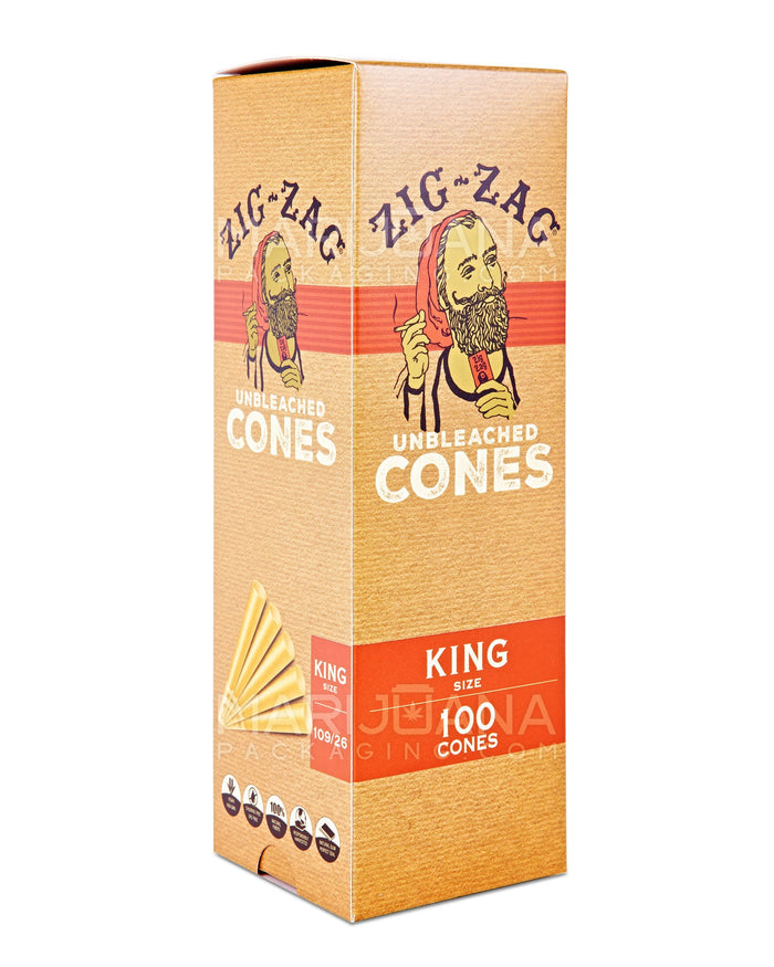 ZIG ZAG | King Size Pre-Rolled Cones | 109mm - Unbleached Paper - 100 Count Image