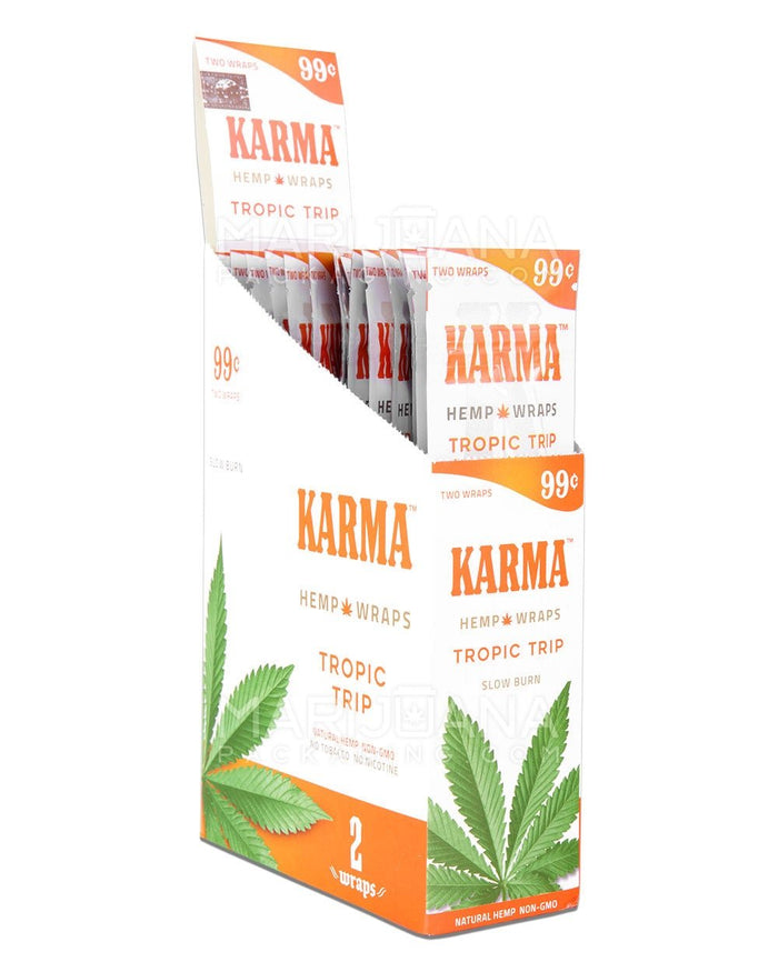 KARMA | 'Retail Display' Natural Hemp Blunt Wraps | 105mm - Tropic Trip - 25 Count Image