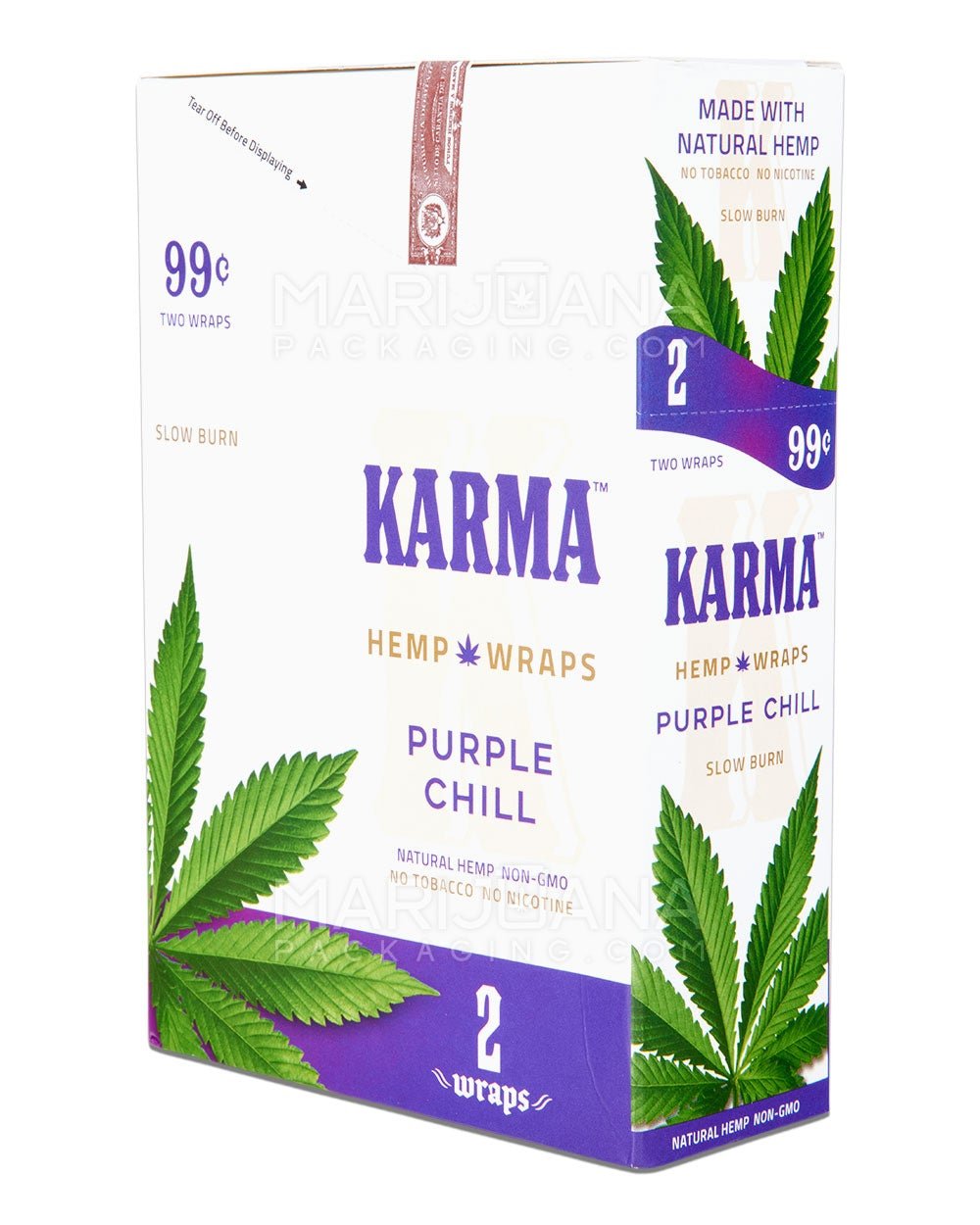 KARMA | 'Retail Display' Natural Hemp Blunt Wraps | 105mm - Purple Chill - 25 Count - 2