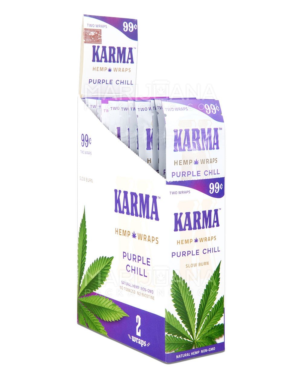 KARMA | 'Retail Display' Natural Hemp Blunt Wraps | 105mm - Purple Chill - 25 Count - 1