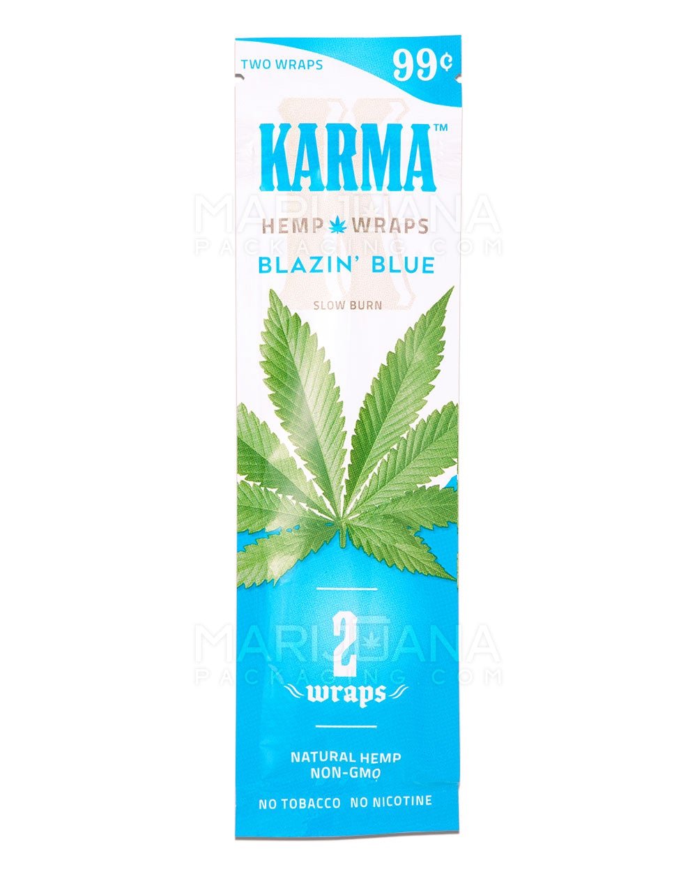 KARMA | 'Retail Display' Natural Hemp Blunt Wraps | 105mm - Blazin' Blue - 25 Count - 3